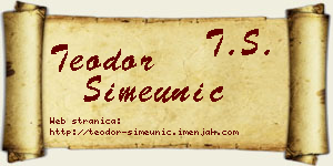 Teodor Simeunić vizit kartica